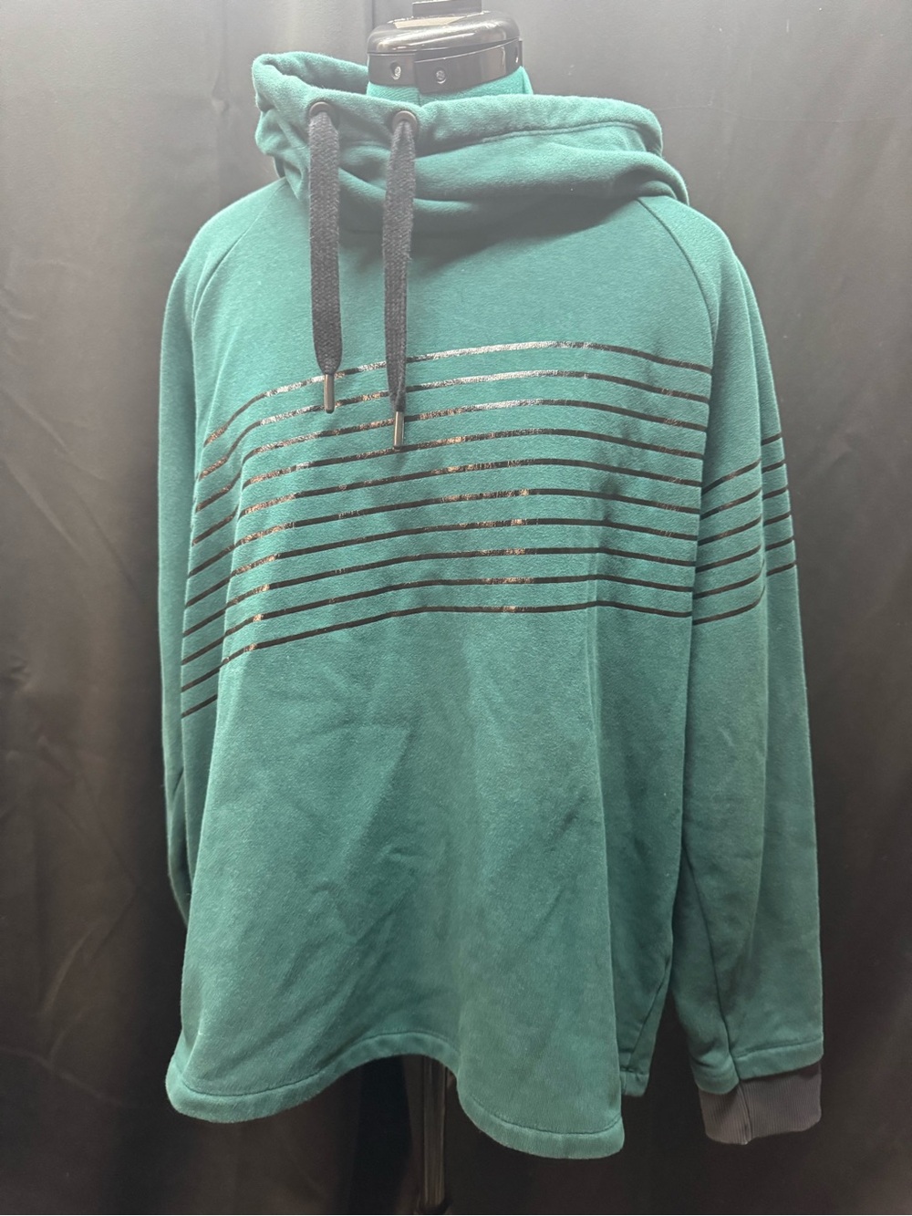 Under Armour Men's Teal Hooded Pullover with Black Stripes